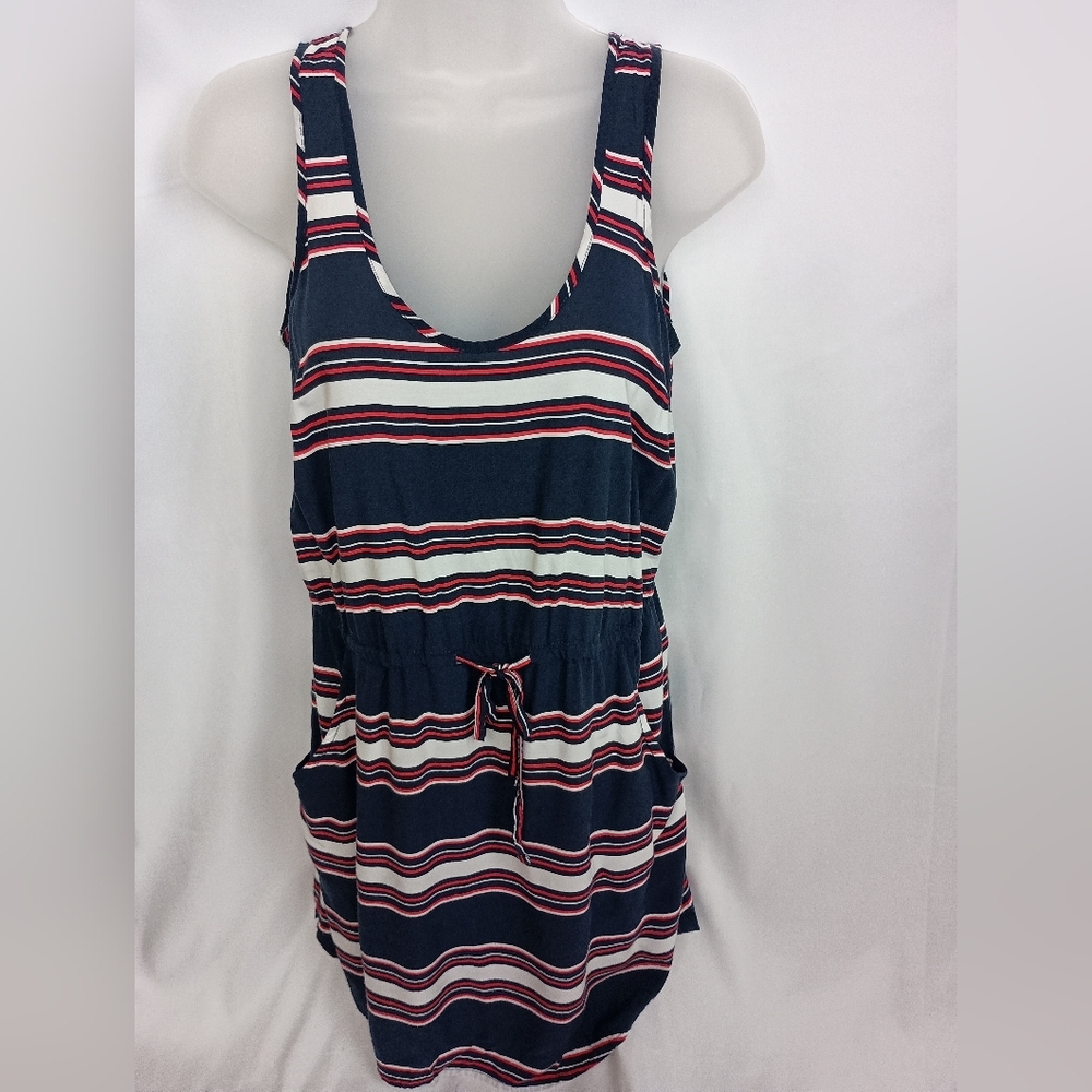 GAP Dress Womens Medium Striped Sleeveless Drawstring Tank‎ Pockets (#400)